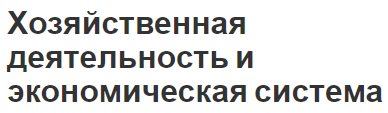 Хозяйственная деятельность и экономическая система - концепция, основные аспекты и виды