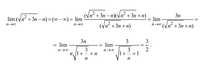 Предел числовой последовательности с примерами решения