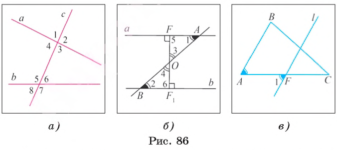 Прямые а и в параллельны с секущая запишите углы равные углу 6