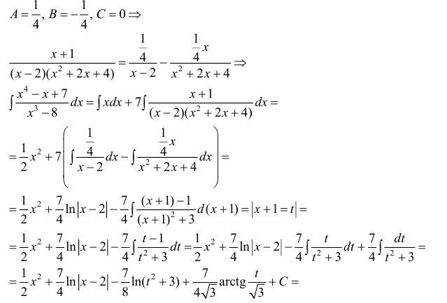Интегрирование рациональных дробей с примерами решения