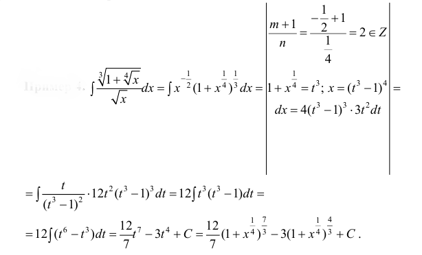 Интегрирование иррациональных функций с примерами решения
