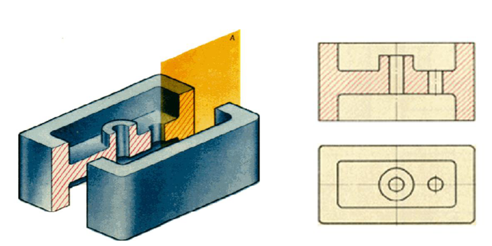 Виды, разрезы, сечения в начертательной геометрии с примерами