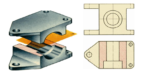 Виды, разрезы, сечения в начертательной геометрии с примерами