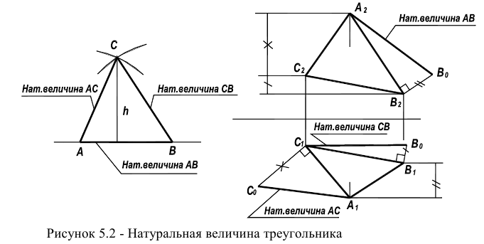 Определить длину отрезка треугольника