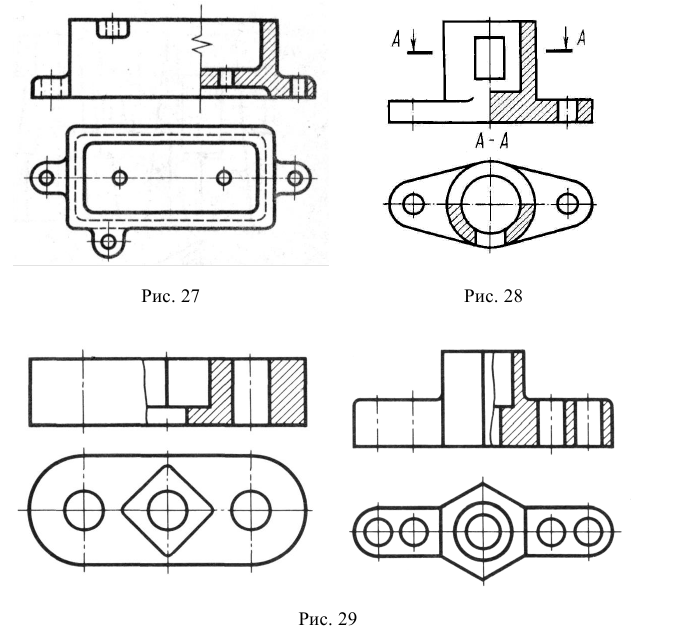 Проекционное черчение - примеры с решением заданий и выполнением чертежей
