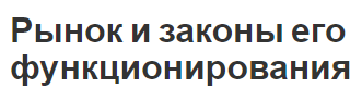 Рынок и законы его функционирования - концепция, классификация, характер и функции