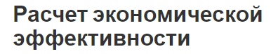 Расчет экономической эффективности - сущность и анализ