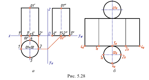 Развертка поверхности цилиндра в начертательной геометрии с примером
