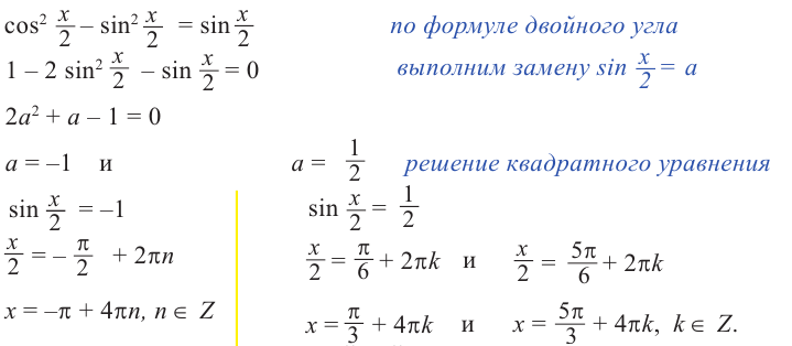 Тригонометрические уравнения - формулы и примеры с решением