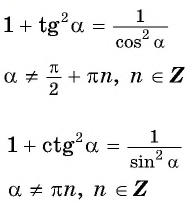Соотношения между синусом, косинусом, тангенсом и котангенсом одного и того же угла (тригонометрические тождества)