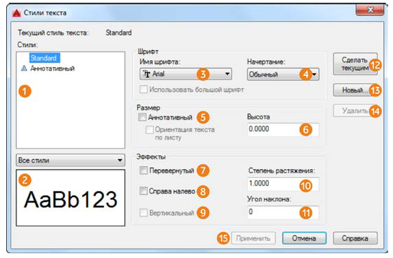 Создание и редактирование текста в AutoCAD с примерами