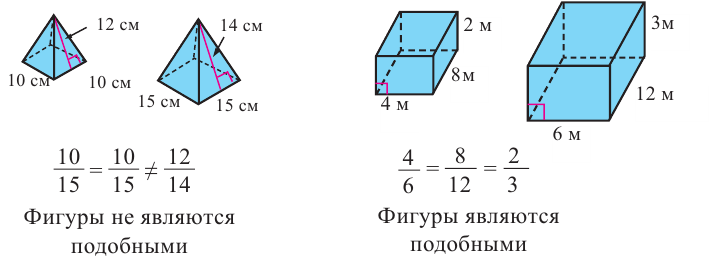 Отношение объемов подобных треугольников