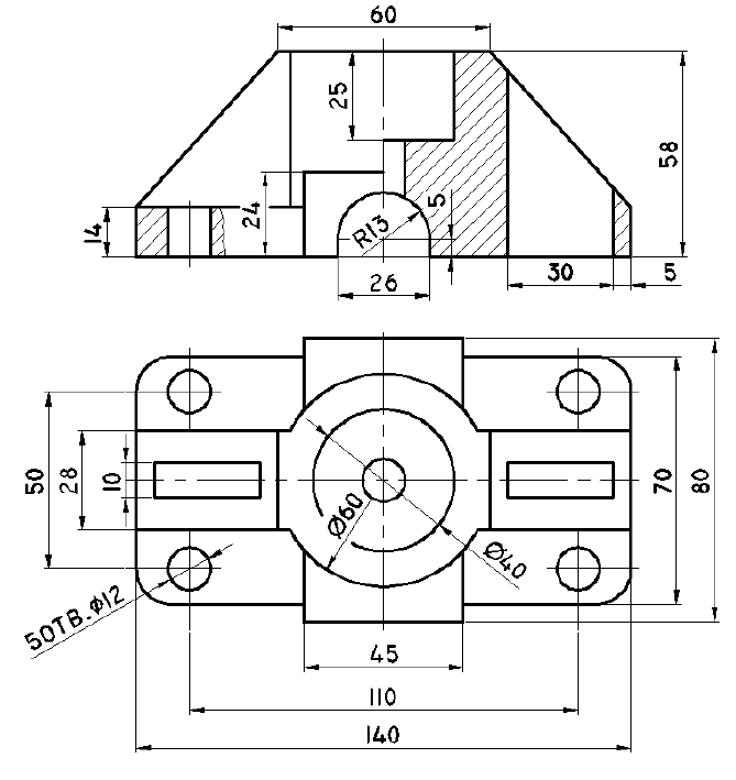 Черчение в AutoCAD с примерами