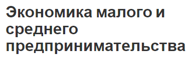 Экономика малого и среднего предпринимательства - концепция и определения