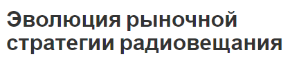 Эволюция рыночной стратегии радиовещания - стратегия и этапы развития