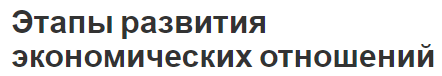 Этапы развития экономических отношений - периодизация, сущность, развитие и формирование