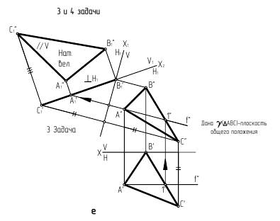 Преобразование чертежа в начертательной геометрии с примерами