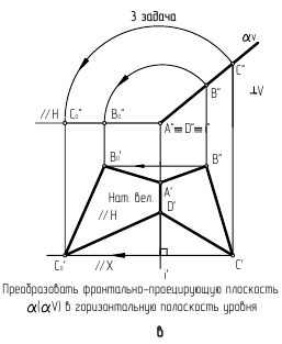 Преобразование чертежа в начертательной геометрии с примерами