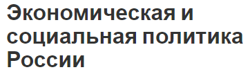 Экономическая и социальная политика России - место показателей, сущность, принципы и стратегия