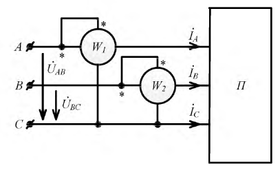 Исследования трехфазной цепи треугольник