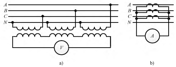 Исследования трехфазной цепи треугольник