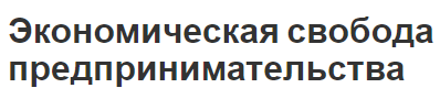 Экономическая свобода предпринимательства - виды, свобода и особенности