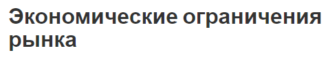 Экономические ограничения рынка - факторы, концепция, компромиссы