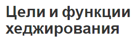 Цели и функции хеджирования - виды и понятия