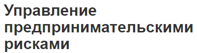 Управление предпринимательскими рисками - система и анализ