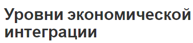 Уровни экономической интеграции - определение, формы и этапы