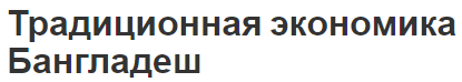 Традиционная экономика Бангладеш - факторы, концепция и характеристики