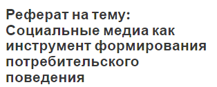 Реферат: Поведение потребителей в Интернете