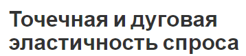 Точечная и дуговая эластичность спроса - концепция и примеры