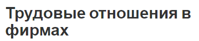 Трудовые отношения в фирмах - определение, субъекты, объекты и практика мотивации