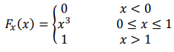 Случайная величина 𝑋 задана функцией распределения: 𝐹𝑥 (𝑥) = { 0 𝑥 < 0 𝑥 3 0 ≤ 𝑥 ≤ 1 1 𝑥 > 1 Требуется найти плотность вероятности случайной величины 𝑌 = 1 1+𝑋
