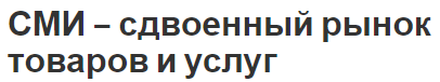 СМИ – сдвоенный рынок товаров и услуг - характеристики, определение и особенности