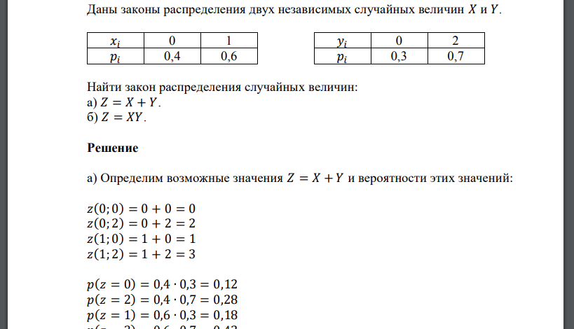 Закон распределения z