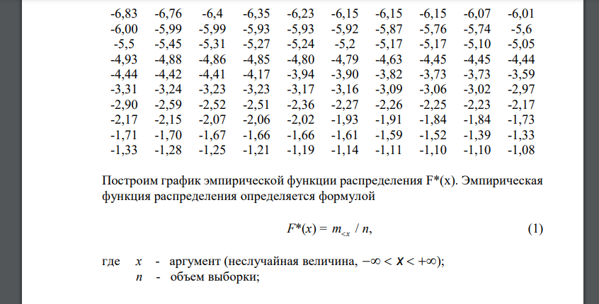 По выборке одномерной случайной величины: - построить на масштабно-координатной бумаге формата А4 график эмпирической функции распределения F * (x)