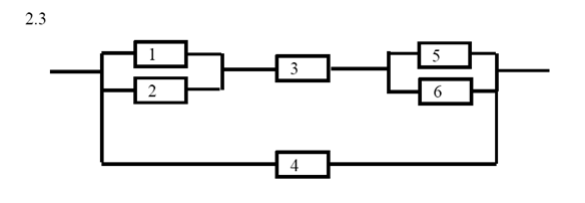 Приведена схема соединения элементов, образующих цепь с одним входом и одним выходом