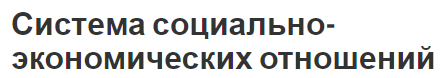 Система социально-экономических отношений - концепция и определения