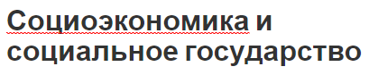 Социоэкономика и социальное государство - исследование, понятия, принципы и функции