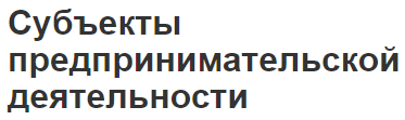 Субъекты предпринимательской деятельности - поддержка, концепция, виды и типы