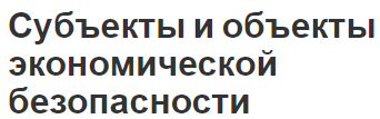 Субъекты и объекты экономической безопасности - концепция и структура