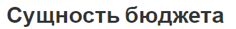Сущность бюджета - сущность, задачи, роль и принцип деятельности