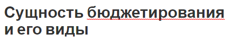 Сущность бюджетирования и его виды - классификация и суть