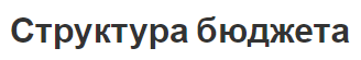 Структура бюджета - концепция, характеристики и особенности