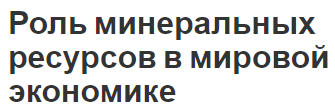 Роль минеральных ресурсов в мировой экономике - определение, текущие проблемы и важность