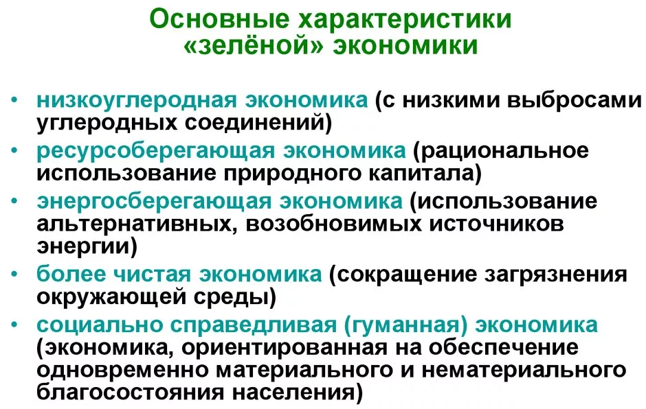 Развитие зеленой экономики - принципы, концепция и характеристики