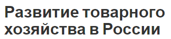 Развитие товарного хозяйства в России - характеристики, концепция, сущность и предпосылки возникновения
