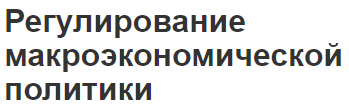 Регулирование макроэкономической политики - цели, задачи, особенности и методы